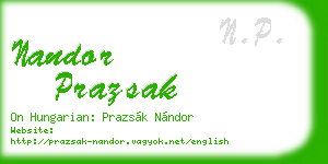 nandor prazsak business card